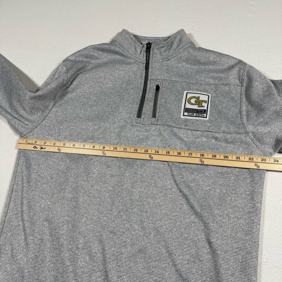 Champion GEORGIA TECH Gray 1/4 Zip pullover Sweater Men's LARGE - Picture 4 of 9